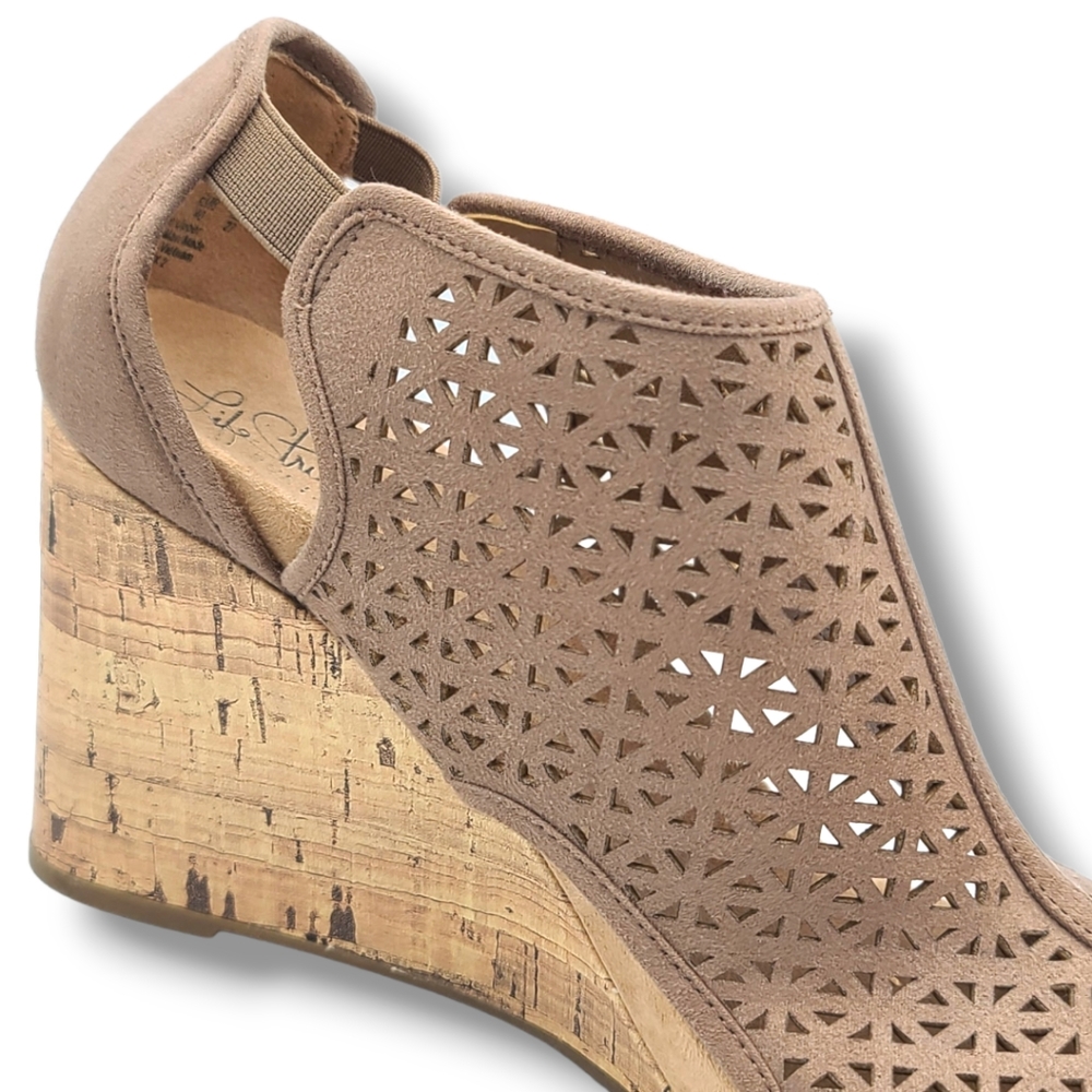 Life Stride Women's Tan Flex Soft System Hinx 2 Cut Out Wedge Sandals Size 10 - Picture 10 of 16